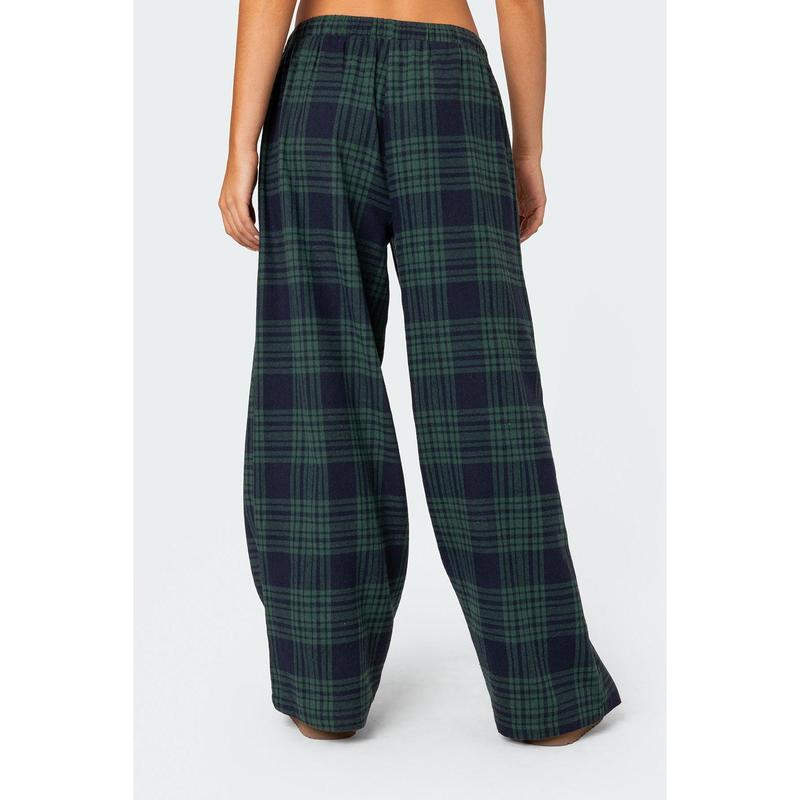 Lounge Around Plaid Wide Leg Pants